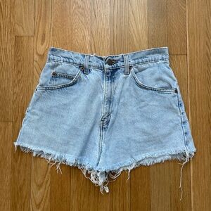 Levi's Light Blue Frayed Hem Vintage Jean Shorts